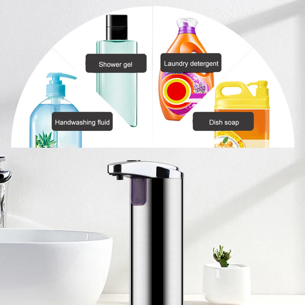 

280ml Automatic Soap Dispenser Touchless Hand Free Soap Dispenser IR Smart Sensor Soap Liquid Dispenser