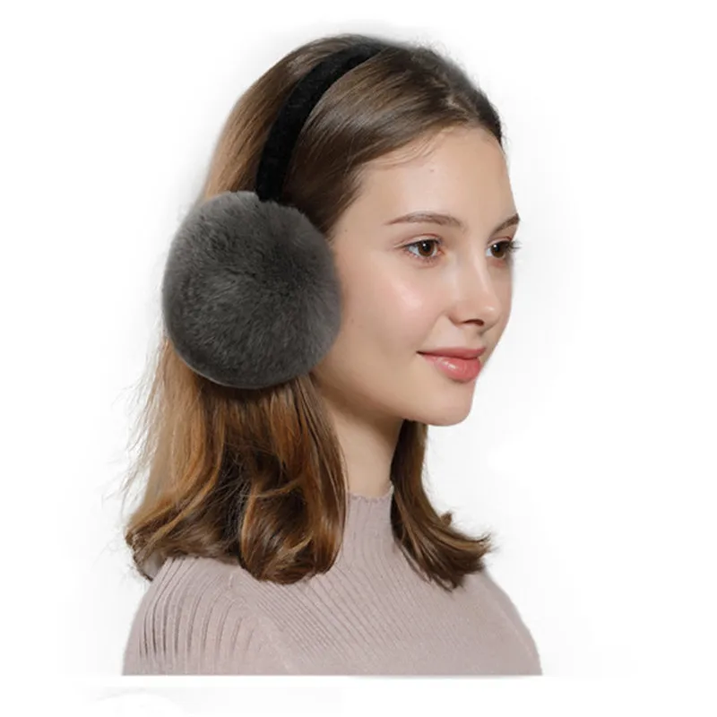 Лидер продаж плюшевые женские зимние теплые наушники из кроличьего меха