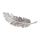 Металлические женские заколки для волос с листьями из перьев, винтажные Элегантные Простые женские заколки для волос в западном стиле, модные резинки для волос в Корейском стиле для девушек