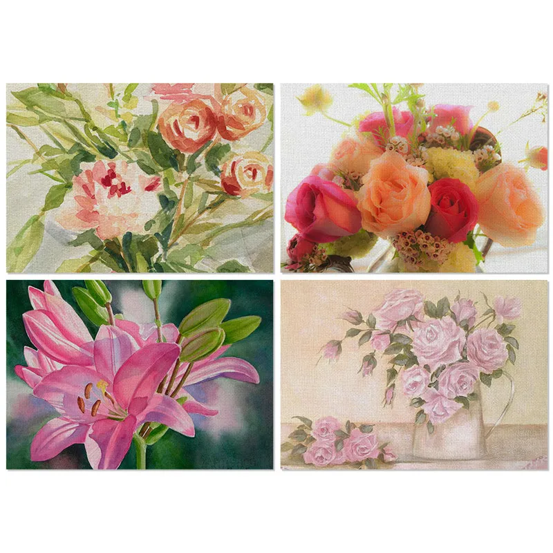 

Coffee Tea Place Mat Linen Ramadan Dining Table Placemat Tableware Fiber Pad Coaster Happy Eid Party Supplies Table Placemats