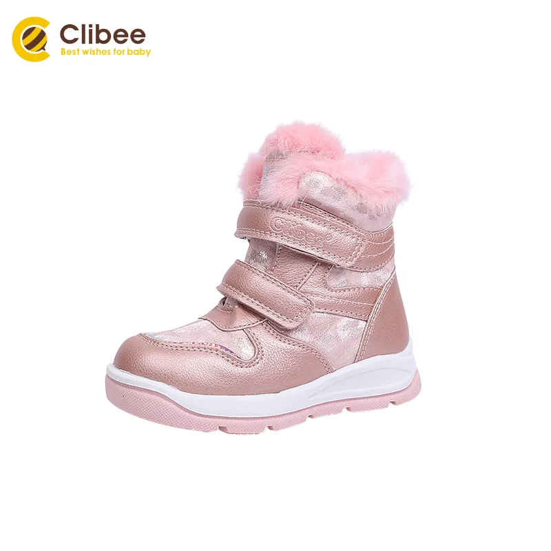 Сапоги для мальчиков и девочек CLIBEE зимние из искусственной кожи до середины икры
