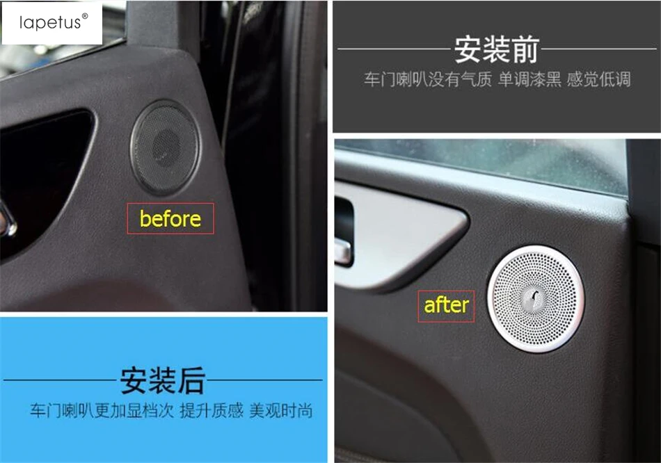 

Lapetus Accessories Fit For Mercedes Benz ML GL 2013 2014 2015 Rear Door Stereo Speaker Loudspeaker Audio Sound Cover Kit Trim
