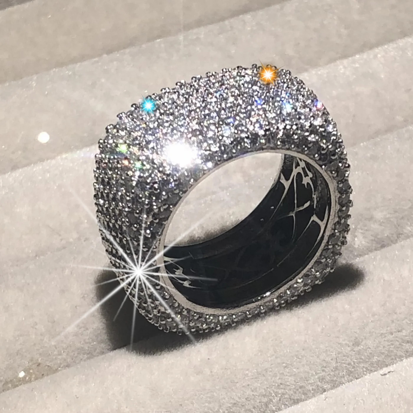 Роскошные Квадратные Кольца из стерлингового серебра 925 пробы для женщин