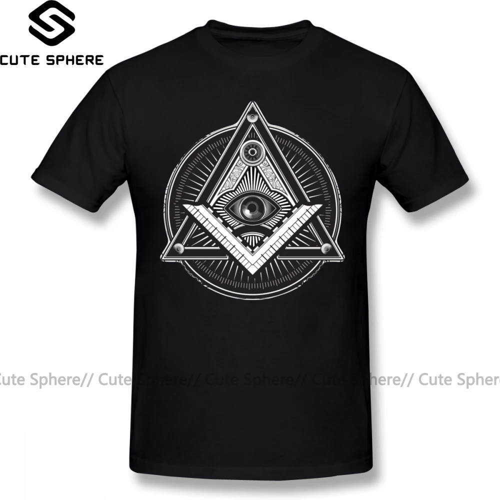 Футболка Illuminati Классическая футболка с коротким рукавом и графическим принтом 4xl