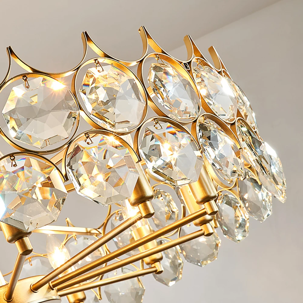 

New Modern crystal light chandelier for ceiling living room bedroom cristal lamps gold/black home decor indoor lighting fixture