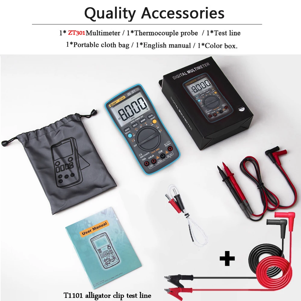 

Digital Multimeter 8000 High Precision True Rms Auto Range Ammeter Voltmeter Smart Capacitor Temperature Ncv Ohm Hz Tester