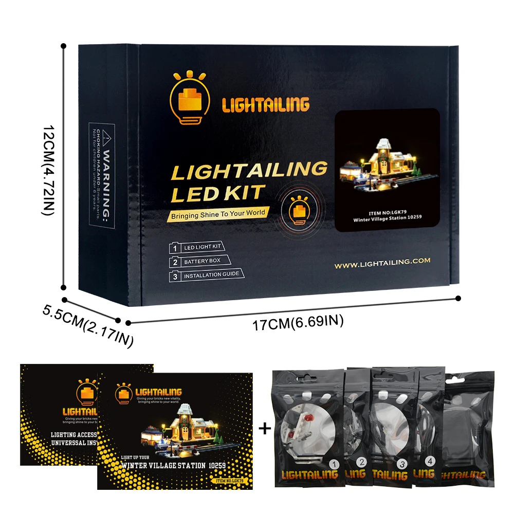 LED Light Set Комплект светодиодного освещения для настоящей креативной серии зимней деревенской станции, строительные блоки, совместимые с моделью 10259 - Цвет: LED Light Set