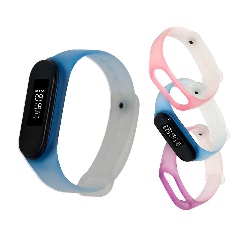 Ремешок силиконовый для Mi Band 4 оригинальный браслет смарт часов Xiaomi 3 спортивные