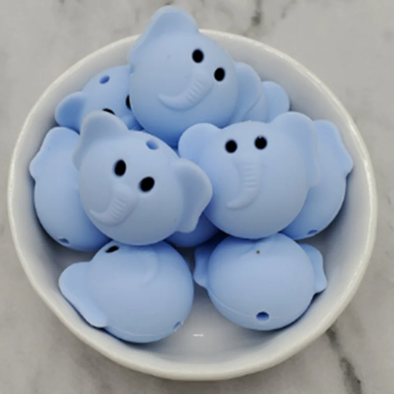 Cuentas de silicona para fabricaci&oacute;n de joyas, cuentas para mordedores de beb&eacute;s, chupete con pinza de soporte, cuentas de dentici&oacute;n de silicona de grado alimenticio, 5 uds.-0