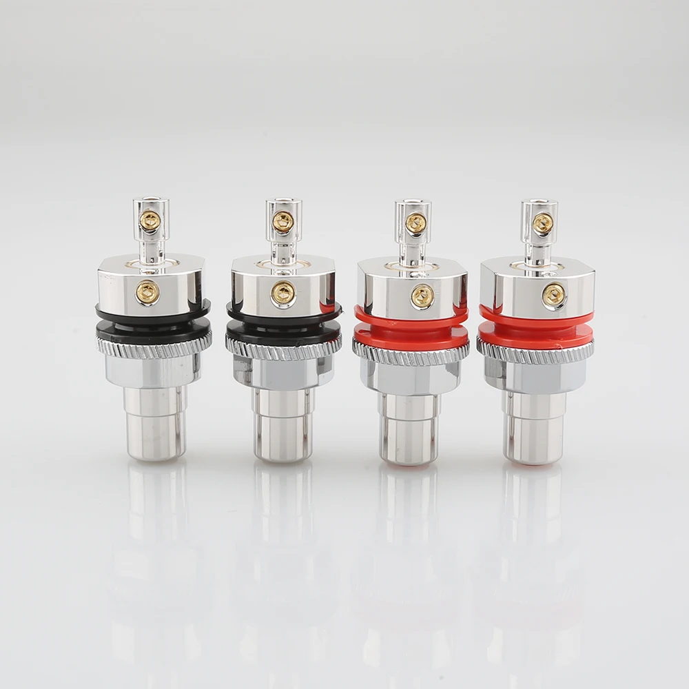 Розетка RCA из чистой меди с родиевым покрытием|rca rhodium|screw sockethifi rca |