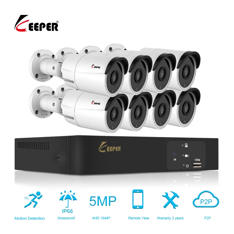 Камера заднего вида Keeper 8 каналов 5 МП система видеонаблюдения шт. камера