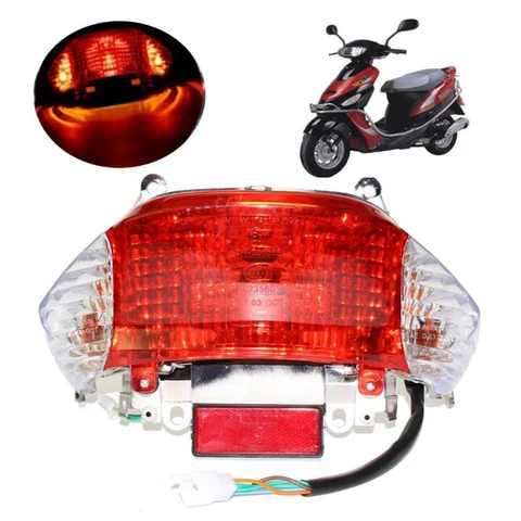 Задний фонарь для мотоцикла, 12 В лампа указателя поворосветильник для солнечного двигателя GY6, 49cc, 50cc, китайский скутер, мопед, TaoTao, задсветильник