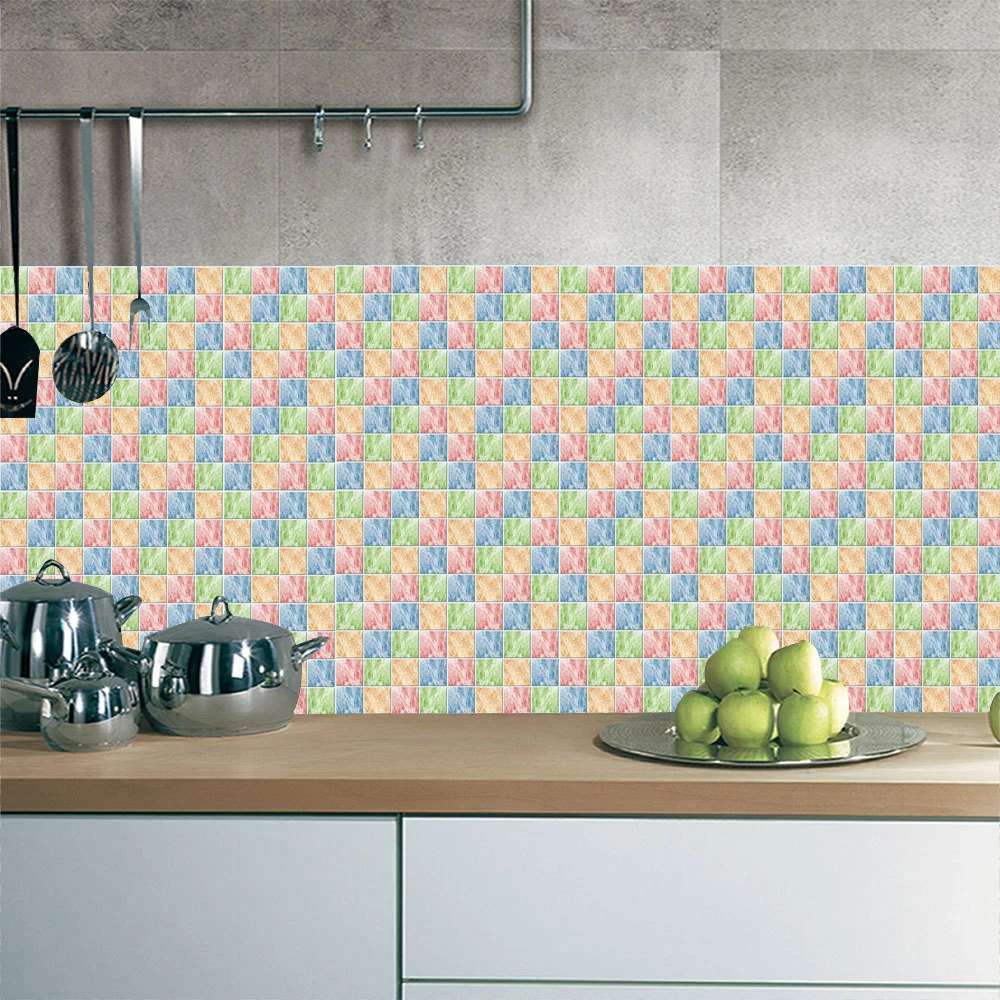 Красочные мозаичные стильные матовые плитки настенные наклейки настольные для