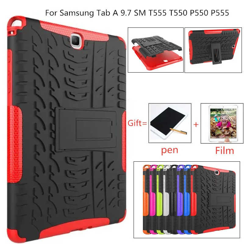 

Hybrid Stand Hard Rubber Armor Tablet Case For Samsung T220 T560 T280 T580 T510 T720 P200 T290 P610 T860 T870 Anti-knock Cover