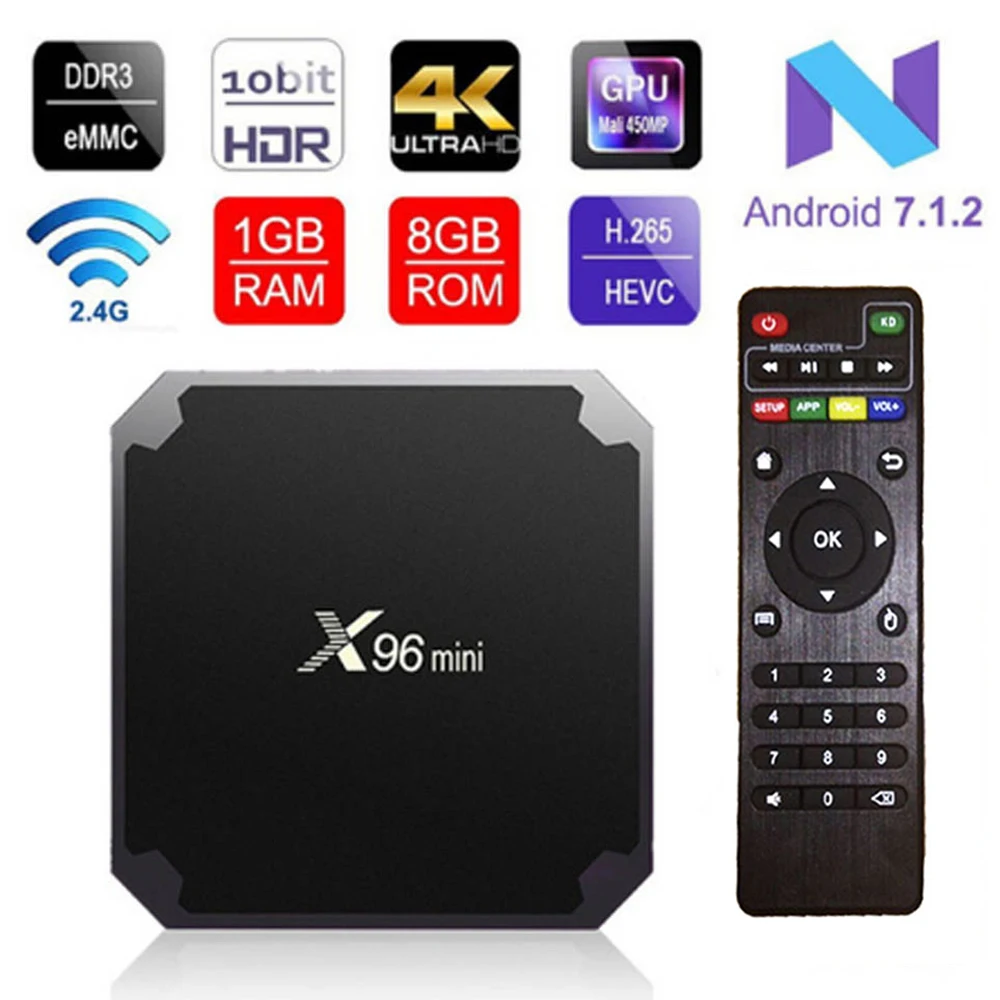 X96 Мини ТВ приставка Android 7 1 Amlogic S905W четырехъядерный ARM Cortex A53 2 ГГц WIFI2.4G HDMI2.0 4K