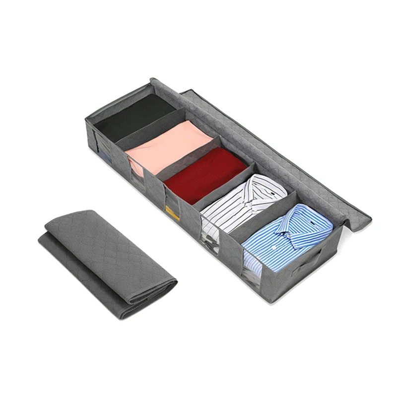 Контейнер для хранения одежды под кроватью органайзер складной с 5 секциями и