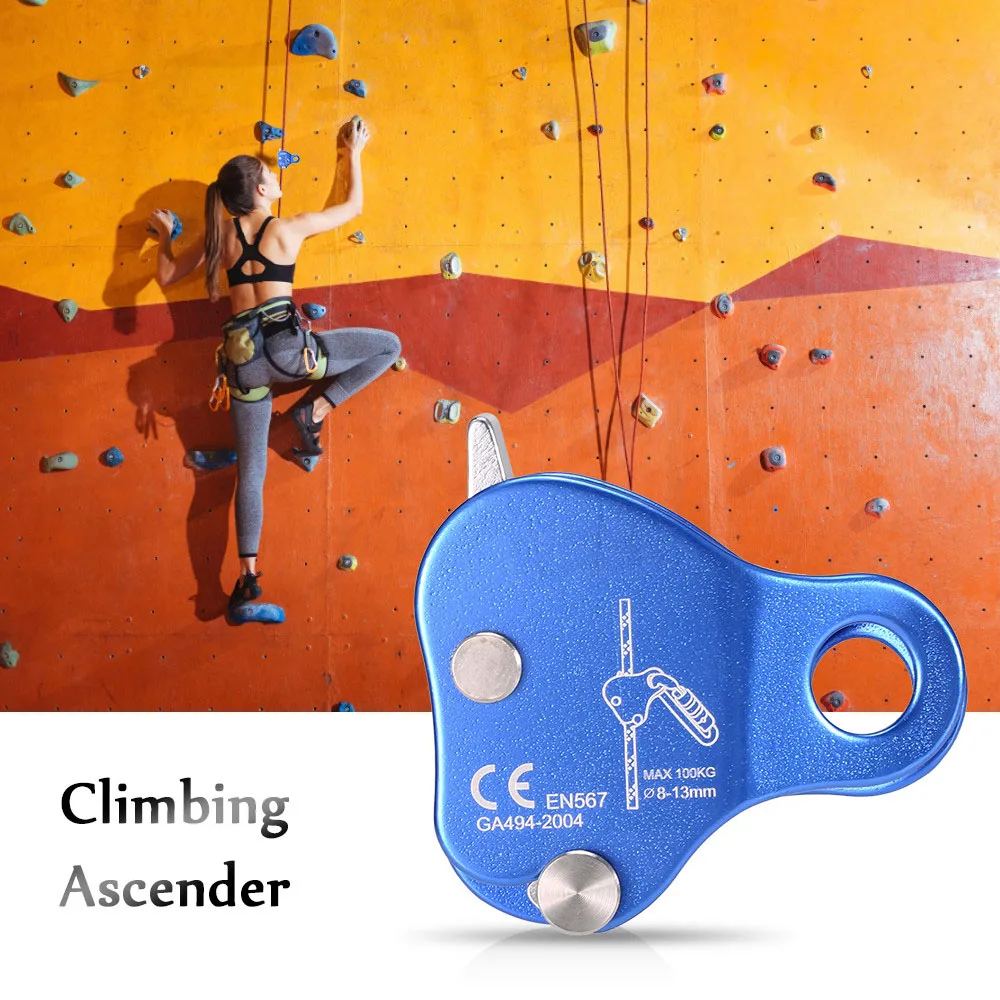 

Outdoor Safety Climbing Protective Ascender 220LB Climbing Protective Device Rope Grip Climbing Rigging 8-13MM Rope