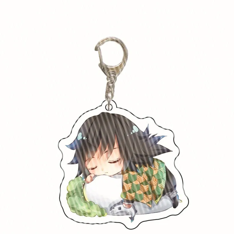 

Cute Anime Key Chains Acrylic Kimetsu No Yaiba Blade Of Ghost For Double Women Keyring Demon Slayer Gift Rengoku Keychain