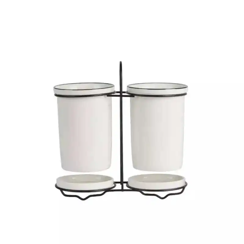 

Tableware-Shelf Chopsticks-Box Spoon Storage-Tube Household Creative Nordic Cerami-Fork