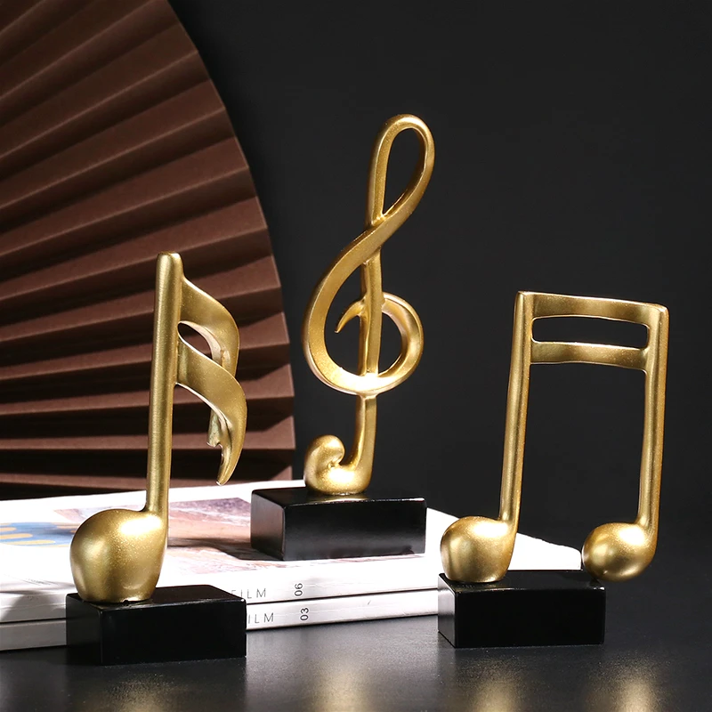 

New Nordic Music Songs Sound Notes Ornaments Music Symbol Statue Figurines Bedroom Office Decor TV Cabinet Desktop Decoration