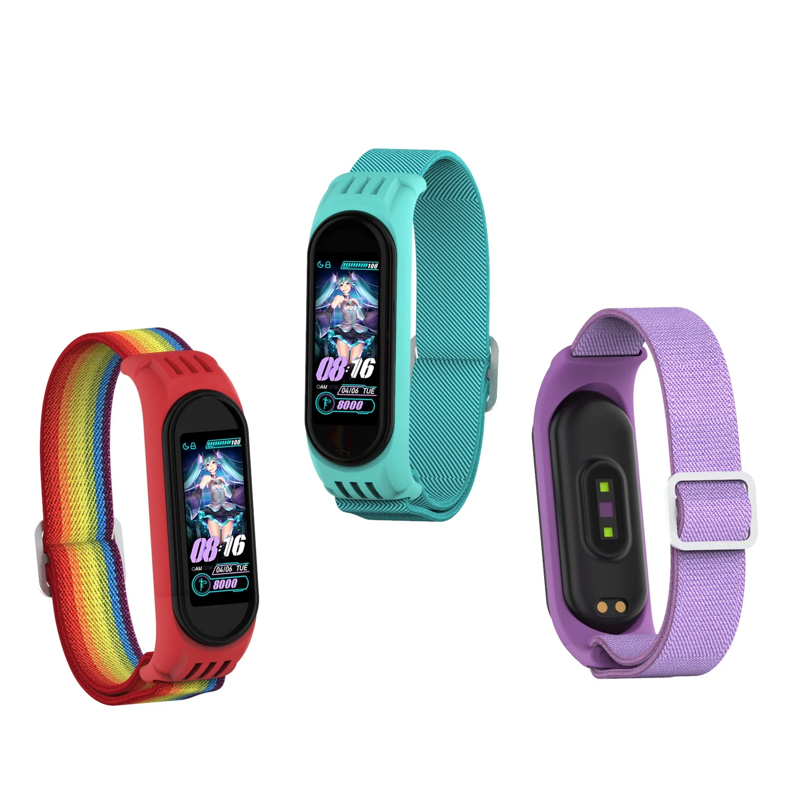 2021 New Nylon Loop Strap For  Xiaomi Mi band 3/4/5/6 Bohemia Elastic Watch Replacement Strap For Mi band 5 4 Wristband Bracelet