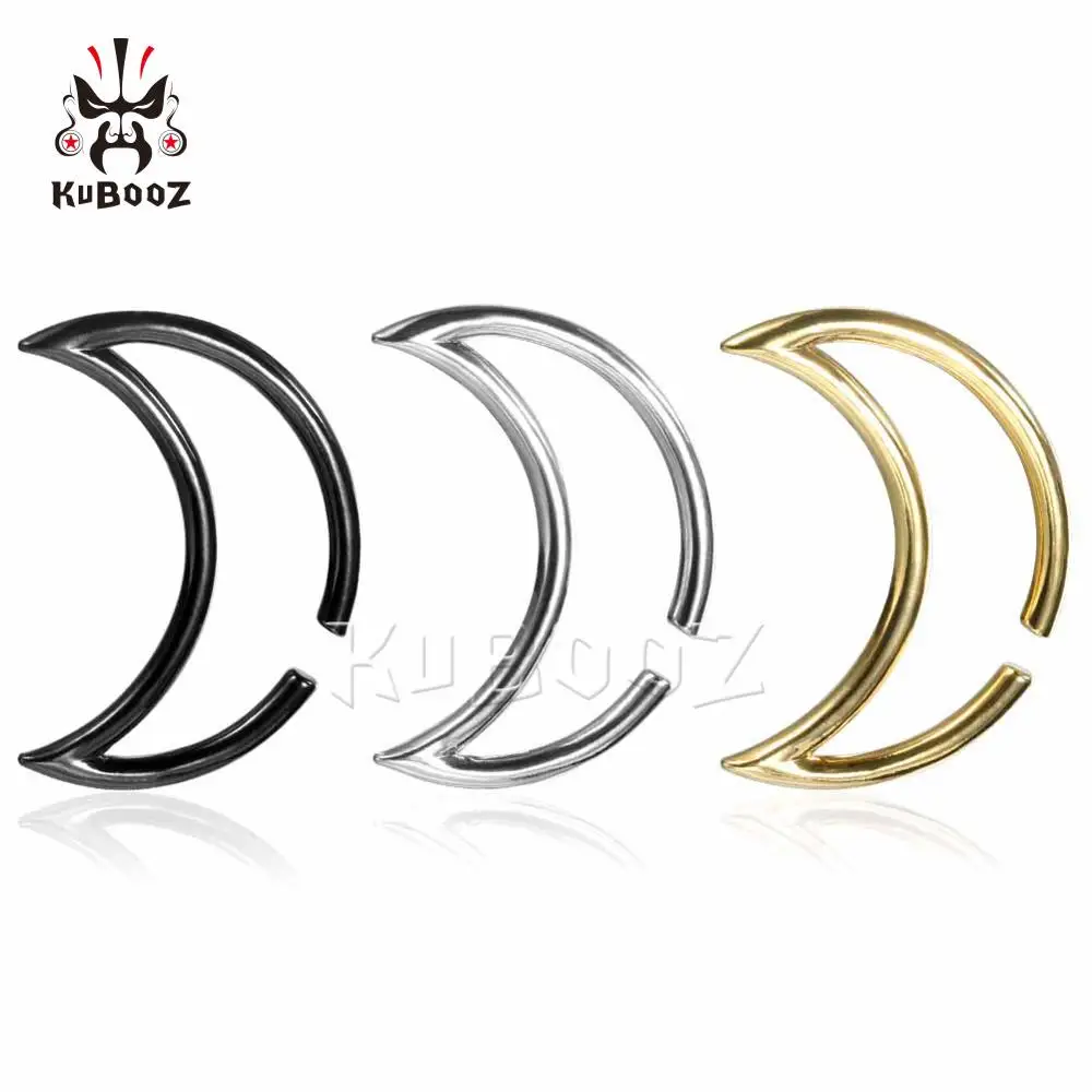 

Stainless Steel New Weight Ear Clip Piercing Earrings Moon Shape Expanders Gagues Multi Color Body Jewelry Pair Selling 4mm