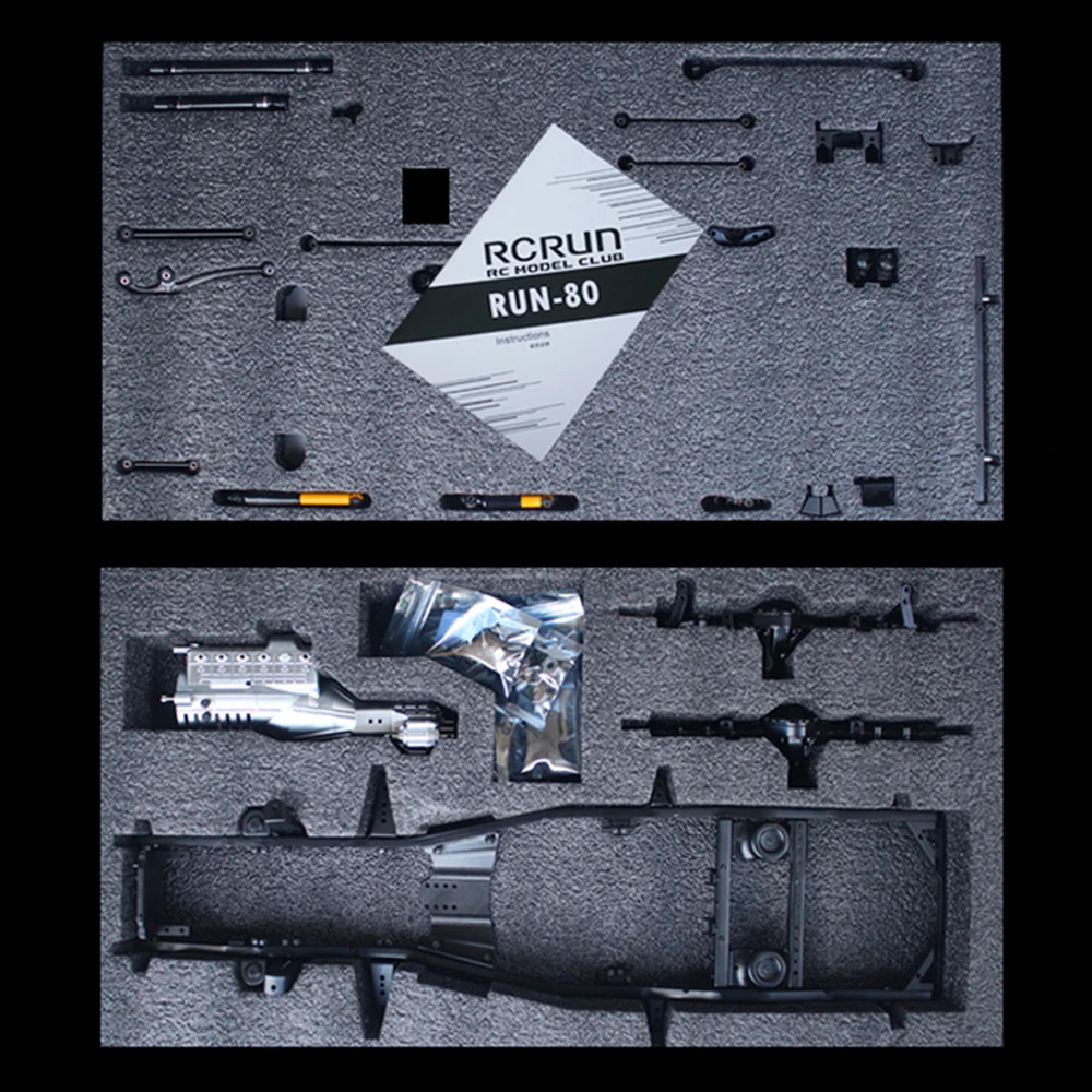 Комплект для сборки шасси RCRUN Land Cruiser LC80 в масштабе 1:10 регулируемая колесная база
