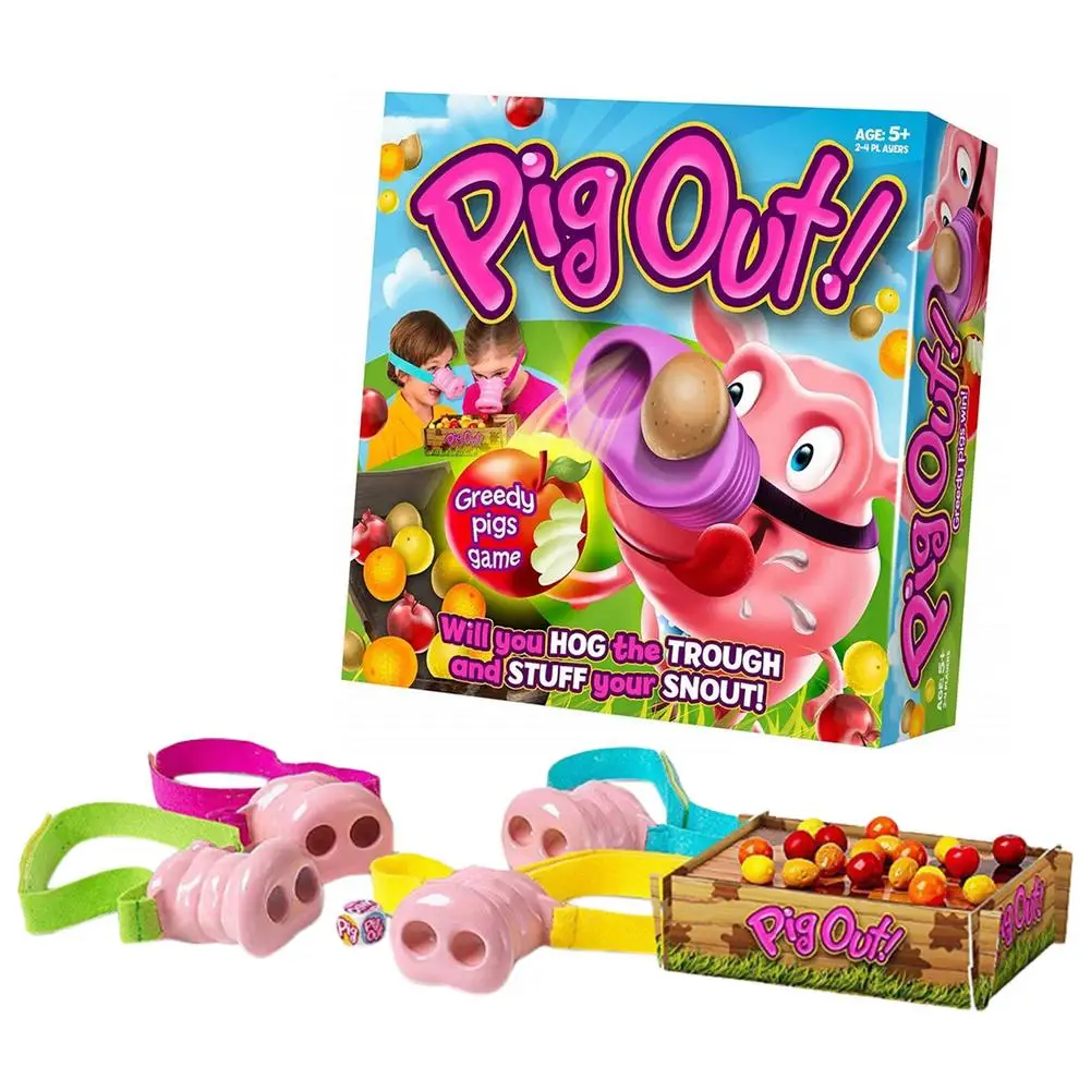 

Board Game Pig Out Game Pig Nose Classic Funny Wearing Pig Nose Family Party Interactive Game Educational Toy For Kids Xmas Gif