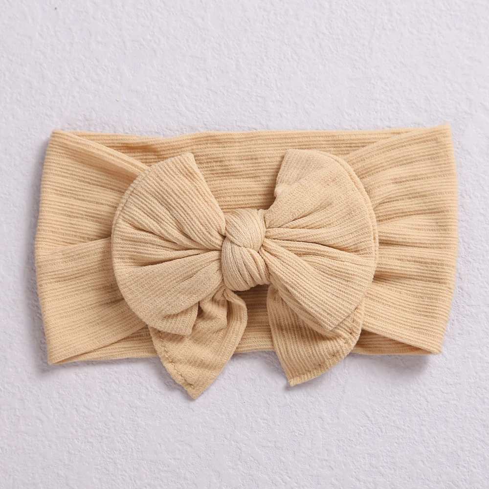 Baby Girl Nylon Headband Bowknot Headbands Solid Color Wide Turban Kids Strechy Hairband Hair Accessories Gifts 2021 New | Мать и ребенок