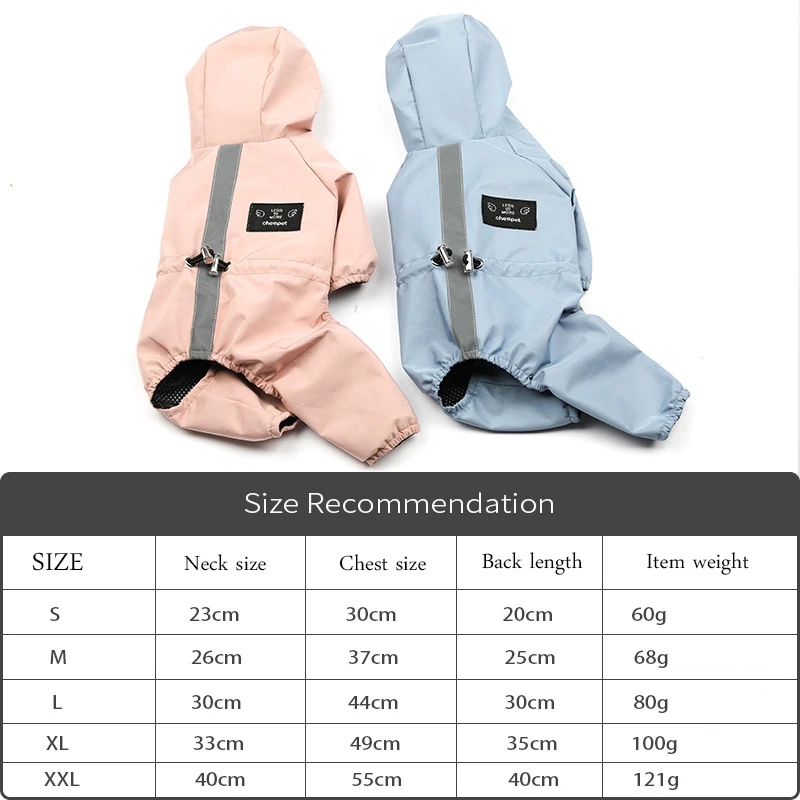 

Impermeable Perro Dog Clothes Jacket Waterproof Mesh Breathable Sweat-Absorbent Reflective Dog Raincoat Roupa Puppy Abrigo Coat