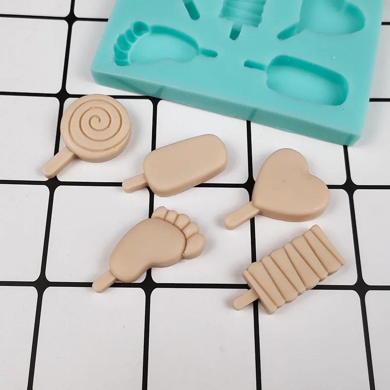 

Ice Cream Cookies Fandunt Cake Fudge 3D Forms Foe Mold Chocolate Decoration Baking Silicone Molds Handmade Cakes Tools Household