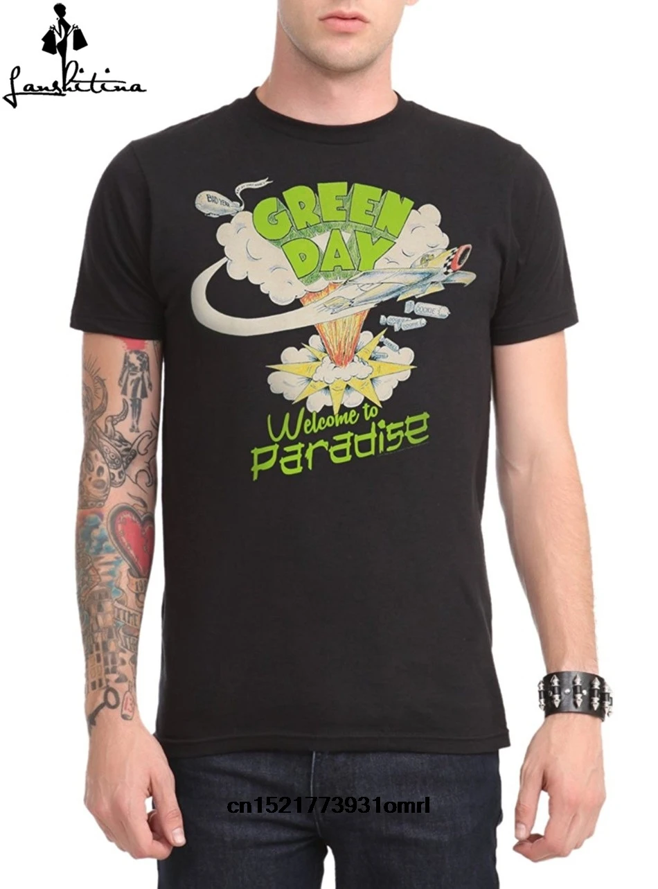 Мужская футболка дешевая с принтом Повседневная рубашка зеленый день добро