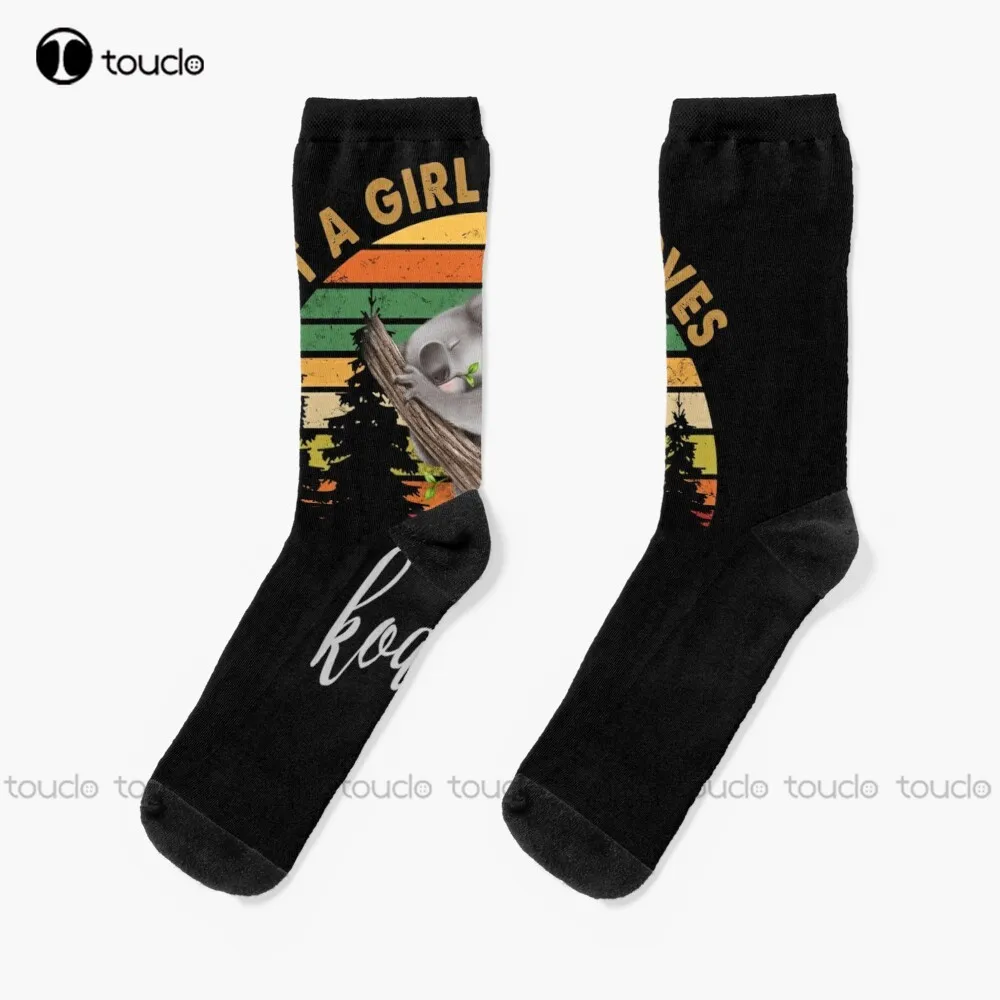 

Новые носки только для девушек, которые любят коалы, женские носки для бега, индивидуальные носки унисекс под заказ для взрослых