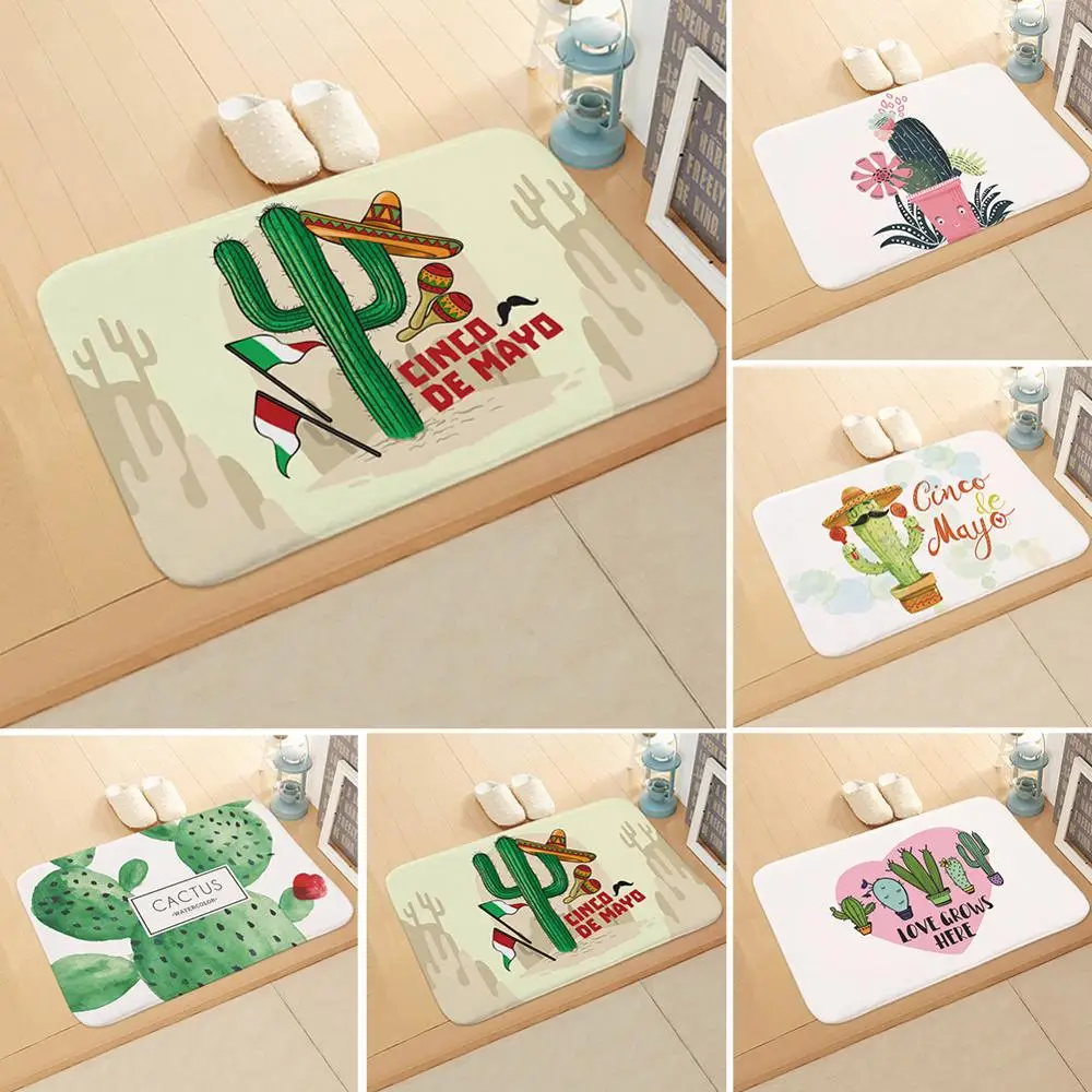 

Cactus Home Letter Print Doormats Rectangle Non-Slip Door Mat Bedroom Kitchen Entrance Print Floor Mat Doormats
