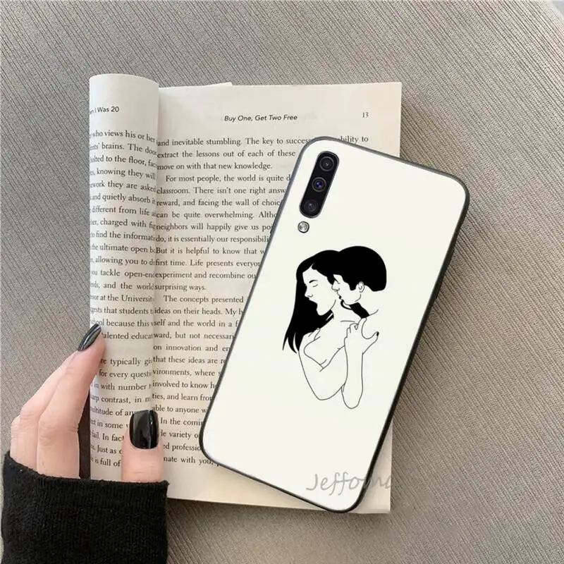 

simple style lines art Phone Case For Samsung galaxy S note 7 8 9 10 20 fe edge A 6 10 20 30 50 51 70 lite plus Soft Silicone