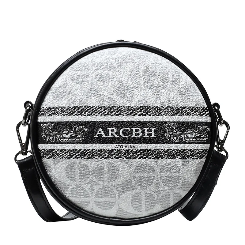 

Small Bag Girl 2021 Spring and Autumn New Fashion Pu Small Round Bag Female Ocean Print One-Shoulder Messenger Bag Cake