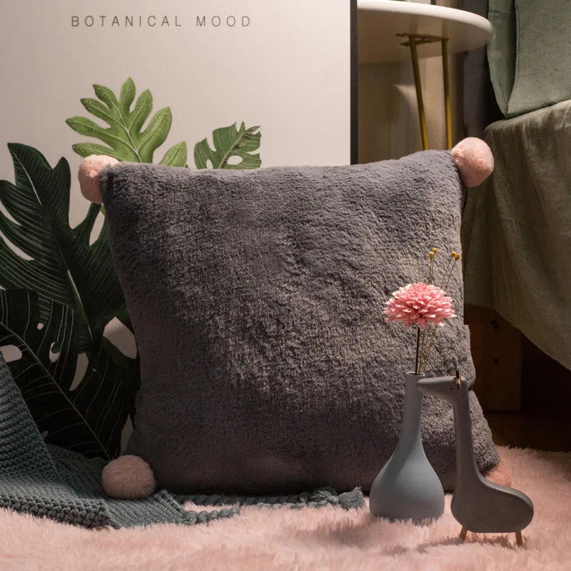 

Soft Rabbit plush pillowcase Home Cojines 40x40cm Cojines Decorativos Decoration Salon Sofa Decoration Pillow case