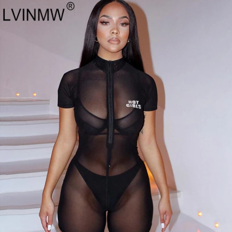 LVINMW Сексуальная черная сетчатая Прозрачная женская летняя коллекция 2020 года