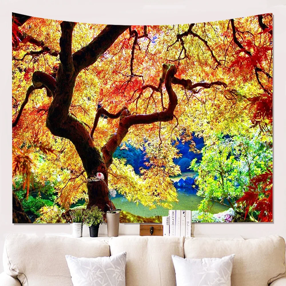 

Scenic Pattern Wall Cloth Tapestries Printed Polyester Rectangle Home Bedroom Living Room Dorm Decorations Wall Tapestry Hanging