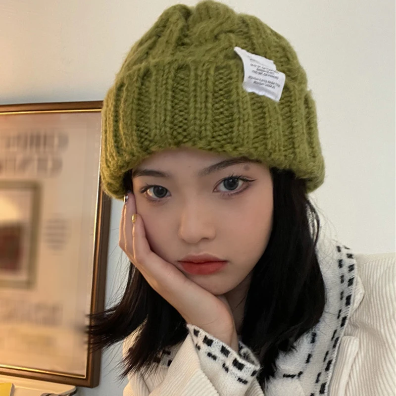 

Женская зимняя мягкая теплая шапка с черепом вязаные шапки шапка для пар Повседневная вязаная крючком шапка уличная универсальная Повседн...