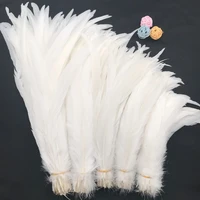 wholesale natural rooster feathers for craft wedding decor white feathers for jewelry making chicken feather for diy decoration