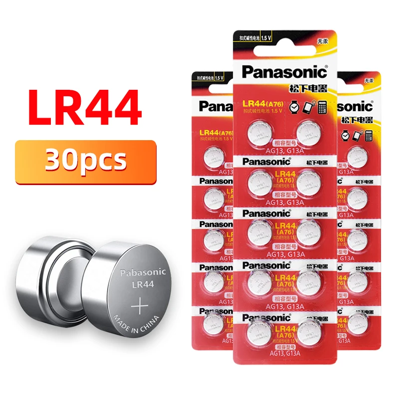 Аккумуляторы PANASONIC LR44 A76 AG13 0% Hg SR1154 357 LR 44 1 5 в 30 шт./3 упаковки аккумуляторы для