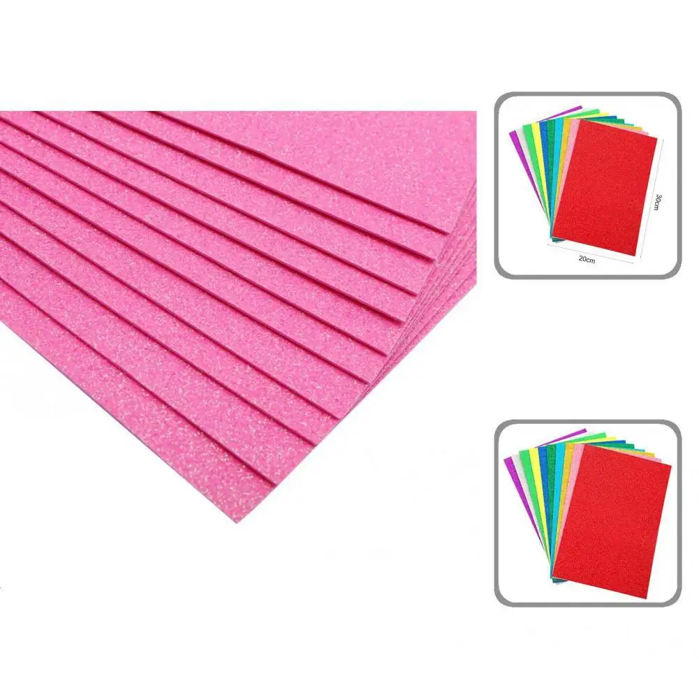 

10Pcs DIY Craft Paper Stylish Glitter Bright Sponge Paper Funny DIY Craft Paper