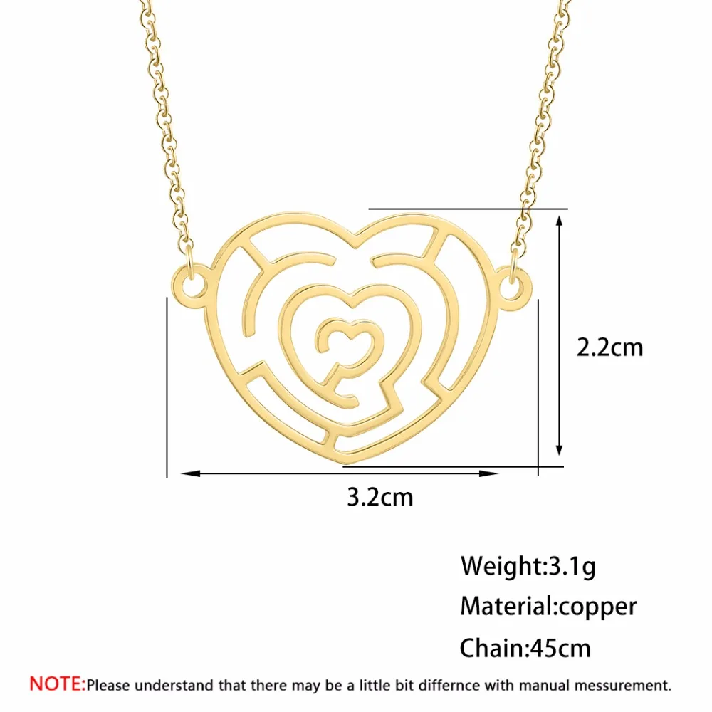 Минималистичное Лабиринтное простое свадебное ожерелье QIMING Женское Обручальное