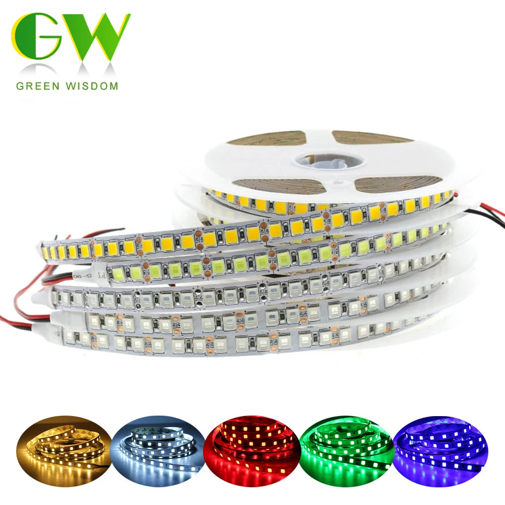 DC12V LED Strip Light 5054 Waterproof Flexible LED Lights Neon Ribbon 120LEDs/m High Brightness 12V SMD 5050 RGB Diode Tape 5m