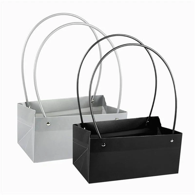 Цветочная коробка из крафт-бумаги с ручкой удобное ведро для розы цветов подарок