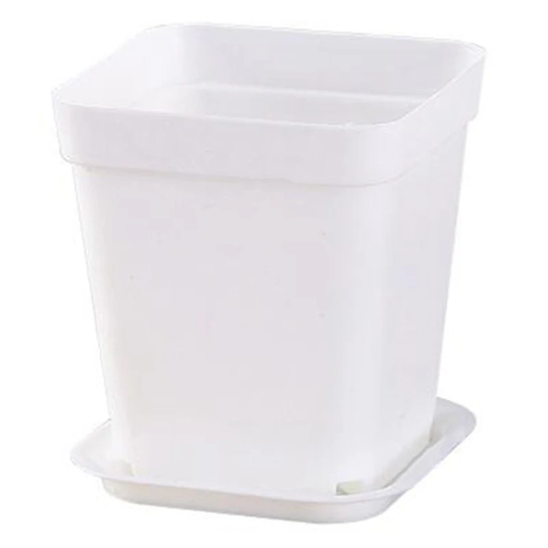 

24 PCS Nursery Flower Pot, Plastic Flower Pot with Saucer, Nursery Pot, Garden Flower Pot (White)