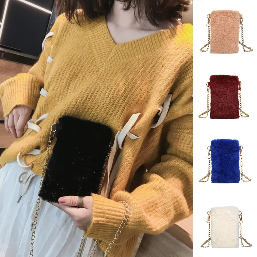 Женская элегантная мини-сумка через плечо для помады женские модные однотонные