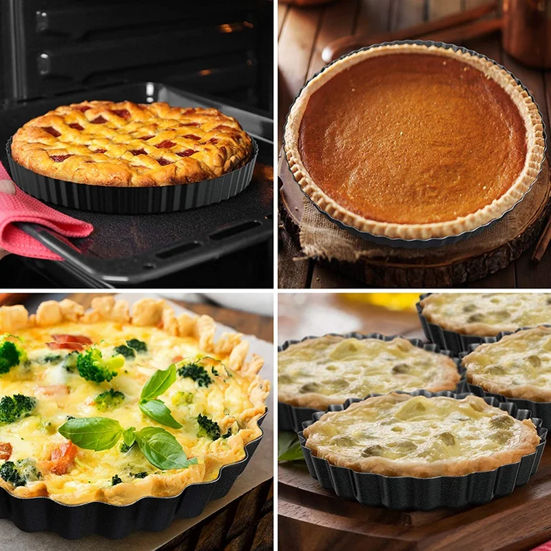 Tart Pan And Quiche - Non Stick Mini Pans With Removable Bottom For Baking Pies Tarts Quiches |