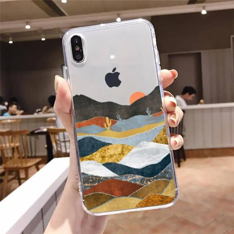 

Mountain Marble Moon aesthetics Phone Cases Transparent soft For iphone 5 5s 5c se 6 6s 7 8 11 12 plus mini x xs xr pro max
